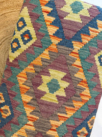 Handwoven Kilim bench. Ideal for styling interiors and home decor purpose.
