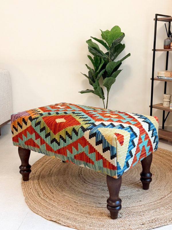 Crimson Kilim Bench
