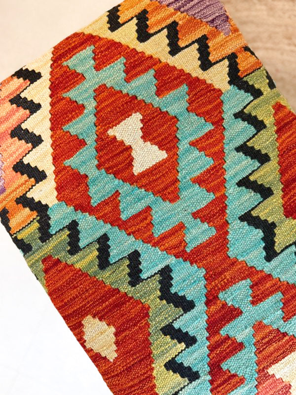 Crimson Kilim Bench