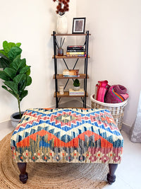 Handwoven kilim bench. Ideal for styling interiors and home decor purpose.