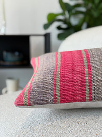 Striped handmade cushion cover, artisanal   lazenta collecion