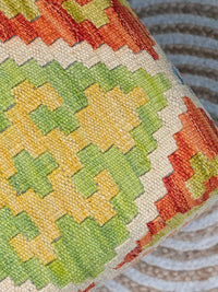kilim upholstered bench handmade artisanal