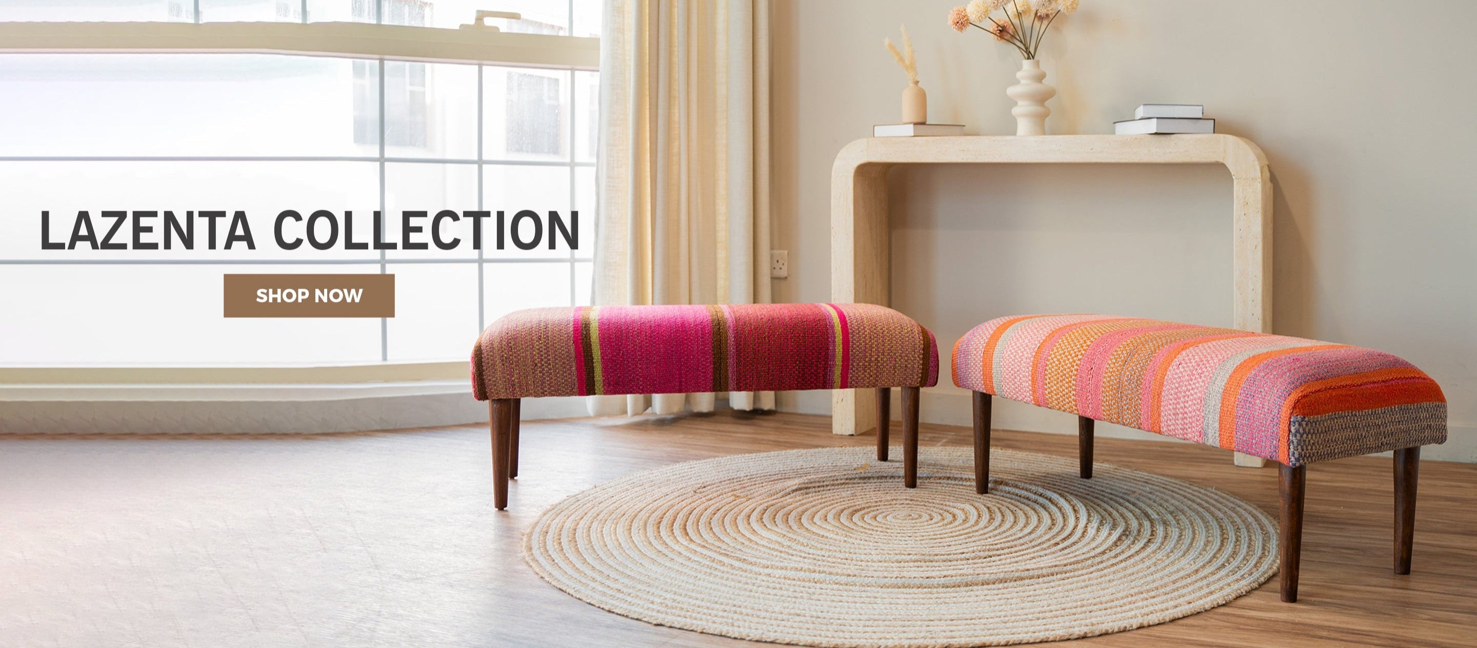 Lazenta benches  handcrafted home decor. Ideal for styling interiors and home decor purpose.