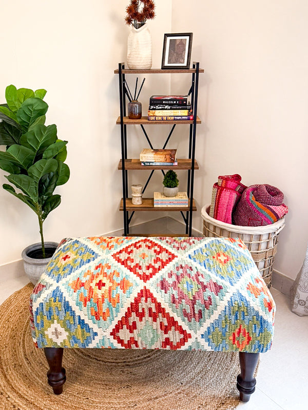 Handwoven Kilim bench