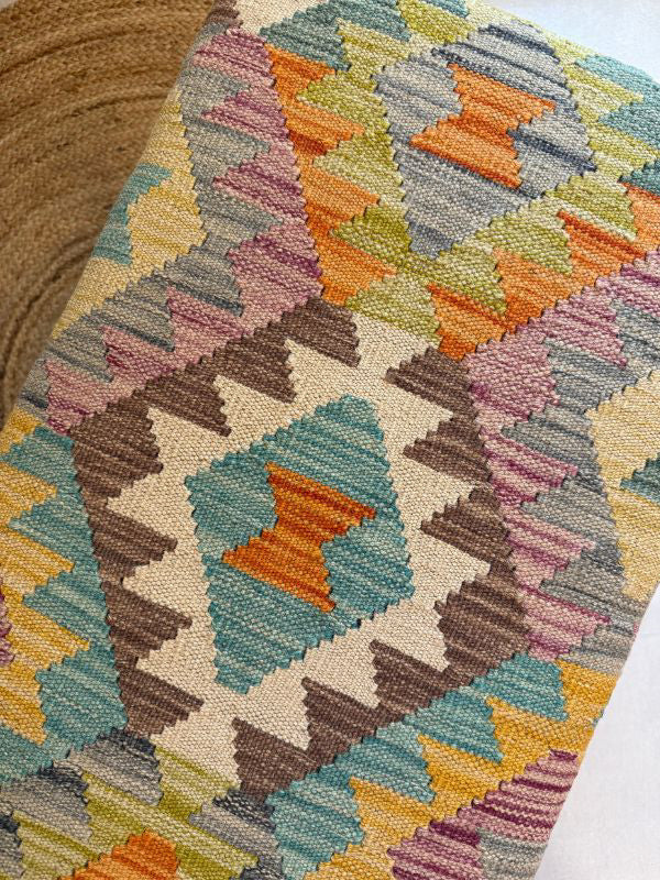 Handwoven Kilim bench. Ideal for styling interiors and home decor purpose.