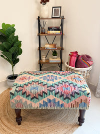 Handwoven kilim bench. Ideal for styling interiors and home decor purpose.